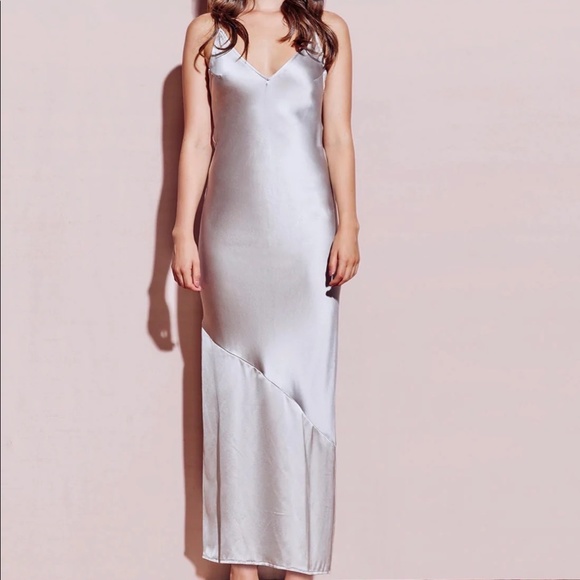 Fleur du Mal Silk Bias Dress Platinum size 2 - Picture 5 of 6